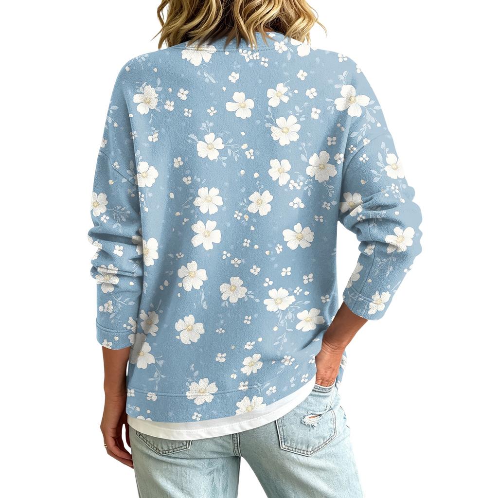 Women's Casual Vintage Floral Print Button Front Jacket for Everyday Outfits