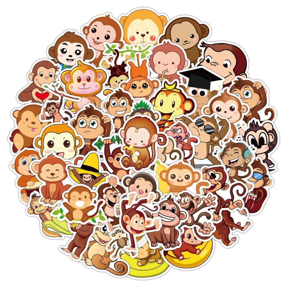10/50pcs Cute Cartoon Animal Monkey Stickers Graffiti Stickers for DIY Luggage Laptop Skateboard Motorcycle Bicycle Stickers