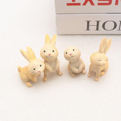 7Pcs Mini Easter Micro Landscape Cute Rabbit Craft Micro Figurines Miniatures Home Party Wedding Garden Ornament Decoration