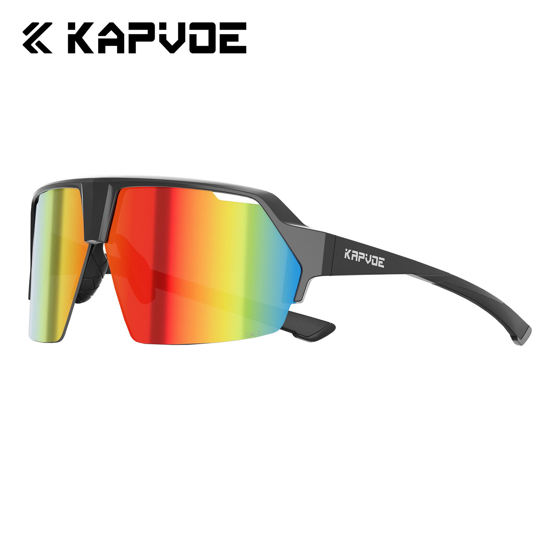

KAPVOE New Polarized Colorful Sports Glasses for Marathon, Mountaineering, Hiking, Fishing, Unisex Sunglasses TK107-B-1L-01