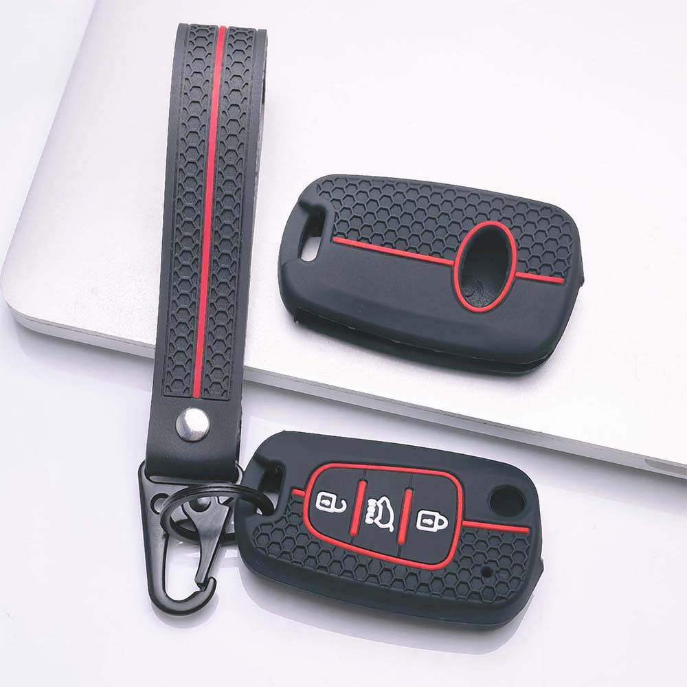 Key Fob Cover for Hyundai with Keychain Anti-Scratch Guard Shockproof Protection Soft Grip Texture Responsive Button Touch Dust Resistant Cover