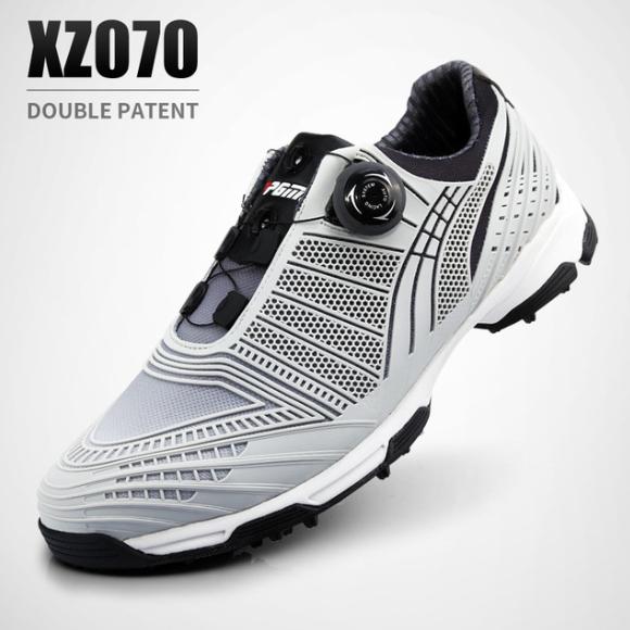 

Мужские туфли для гольфа PGM Шнуровка с застежкой-кнопкой Дышащие и удобные кроссовки для гольфа Кроссовки на широкой подошве Шипы Нескользящая обувь 45 черный серый