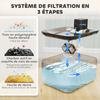 Automatic Stainless Steel Cat Water Fountain 5L, Silent, 3-Stage Cat Water Dispenser Filter USB Charger, Silver
