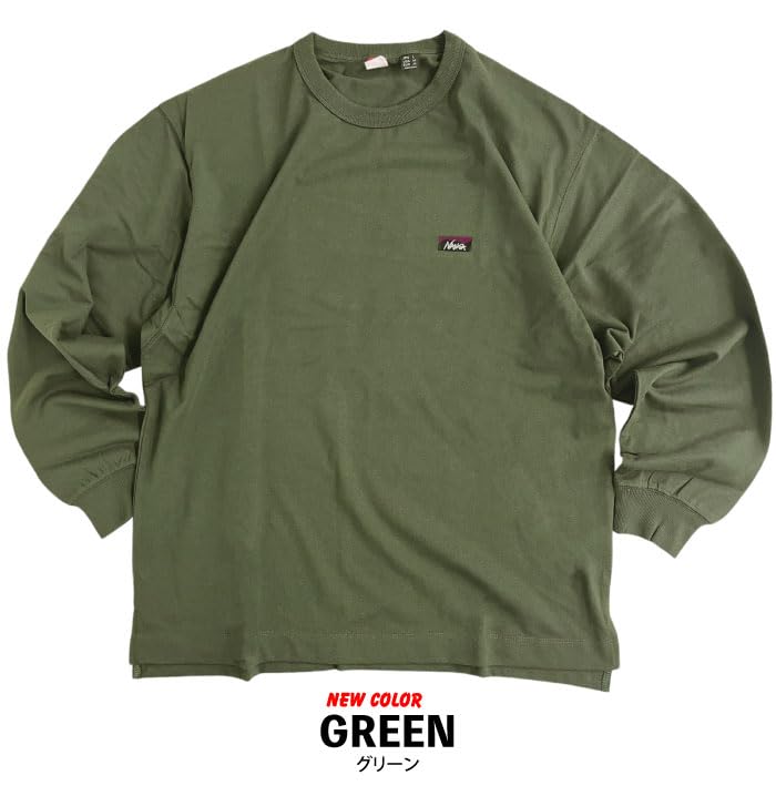 NANGA Eco Hybrid Box Logo Embroidered Long Sleeve Long Simple T-Shirt, Unisex, Casual, Sleeve, Design, NW2411-1G803
