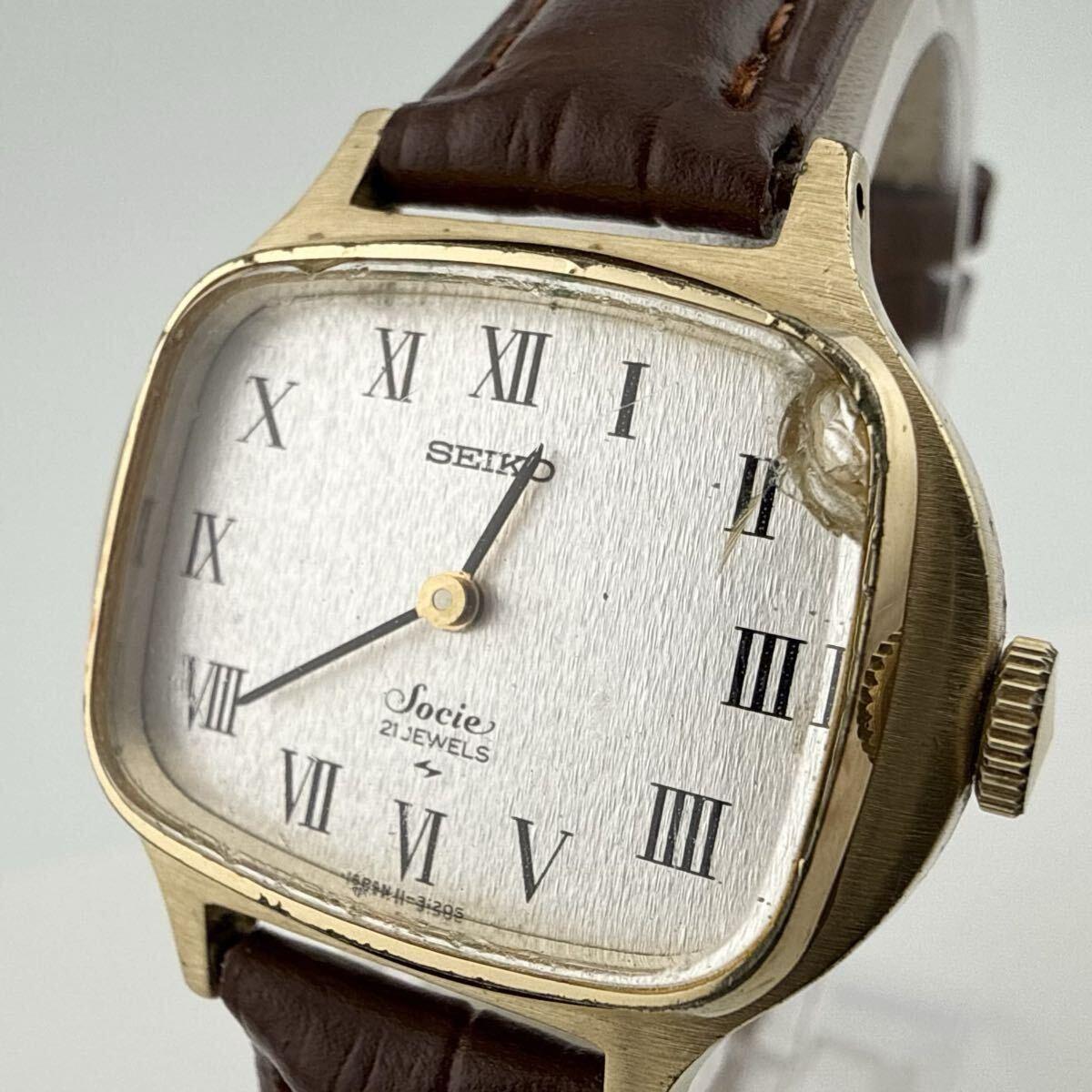 SEIKO 11-4020 Seiko Socie watch manual winding working item [O45]