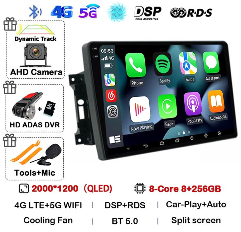 Android 14 Auto Car Radio For Jeep Compass Grand Cherokee Wrangler Chrysler Sebring Town Country Dodge Charger Multimedia Player