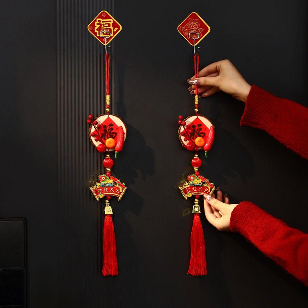 New 2026 New Year Pendant Year of the Horse Red Lucky Spring Festival Decor Entrance Door Decor Festive Atmosphere