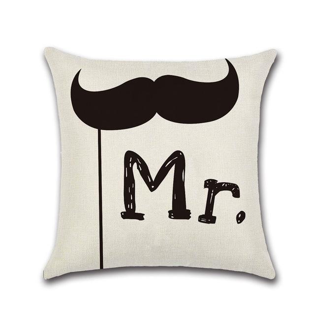 Valentine'S Day Pattern Decorative Pillowcases Couple Cotton Linen Throw Pillow Case Pillowcase Kussensloop Almohada Zt236