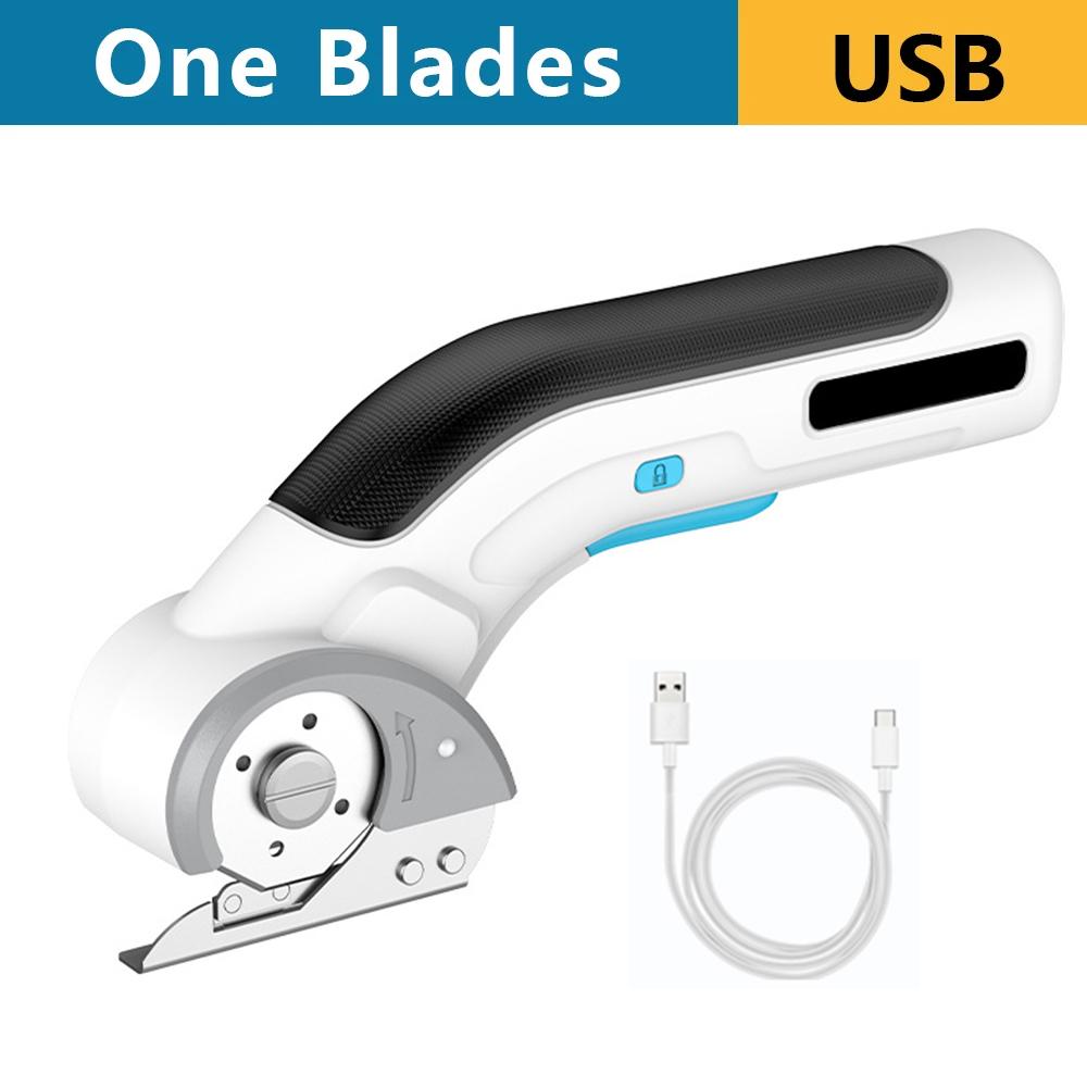 

Беспроводные электрические ножницы Роторный резак Перезаряжаемые электрические ножницы для картона, ткани с лезвием для кожи, ковра, шитья EU