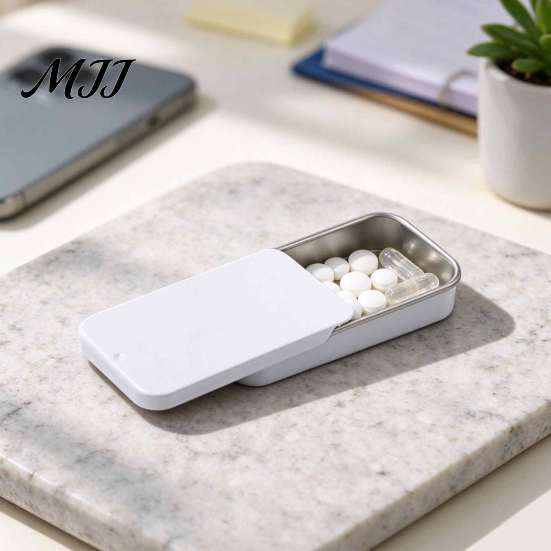 Push Pull Sliding Cover Box Tin Storage Container with Cover, Durable Metal Small Portable Container, Moisture-proof for Candy And Herbs Items