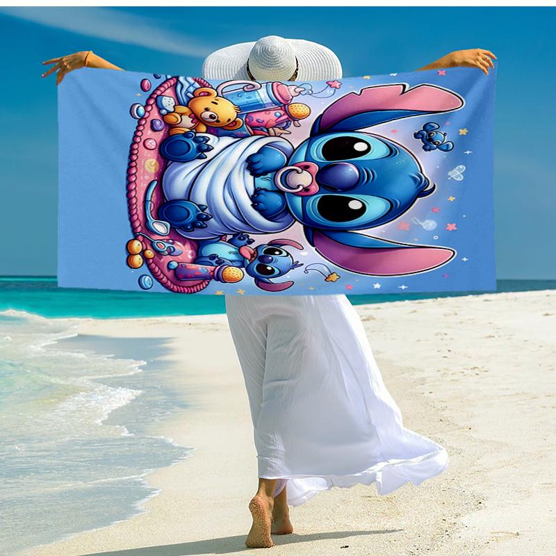 Ultra-Soft Beach Towel with Stitch Theme,Ideal for Pool - Camping, Diving - Perfect Travel Essential, Vibrant Beach Towel.