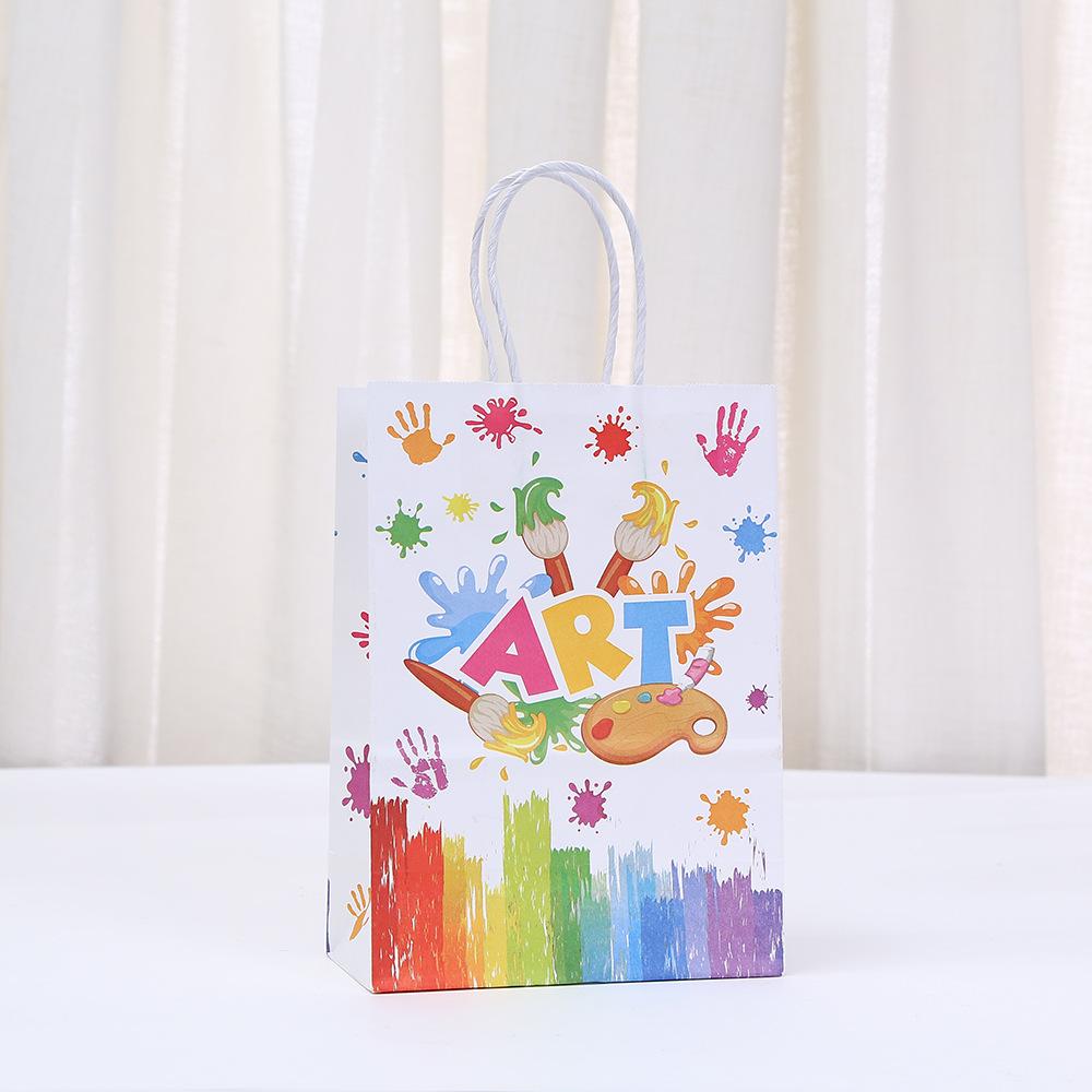 StoBag 2026 NEW Painting Theme Paper Bag Art Gift Wrapping Bag for Sweets Party Favor Birthday Return Bags Kids Drawing Supplies