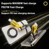 4-in-1 Fast Charging Cable, Data Transmission, PD 65W, Flat Braided Charger Cable with Type C/USB A for Mobile Phones/tablets/headphones Etc.