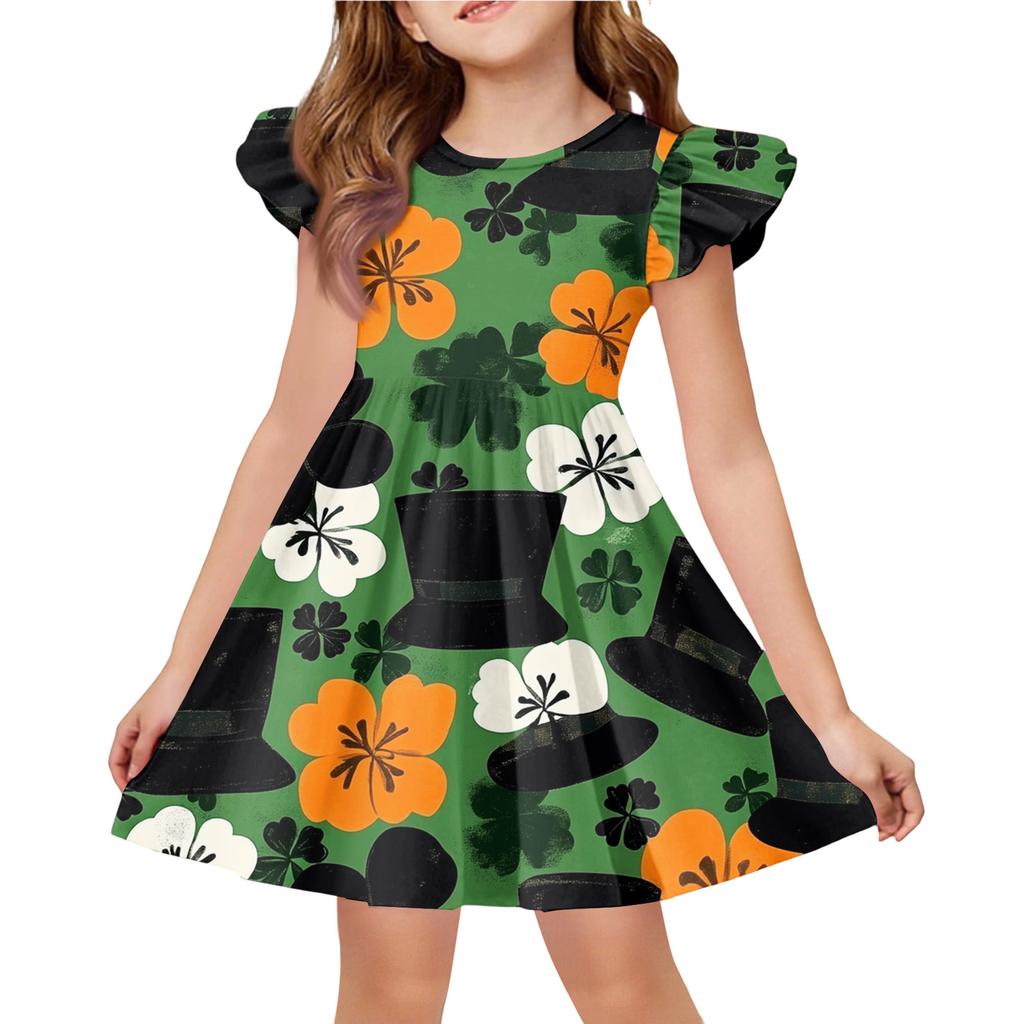 Letnia Sukienka Księżniczki dla Dziewczynek - Sukienka T-shirtowa o Kroju A. dzień Patryka