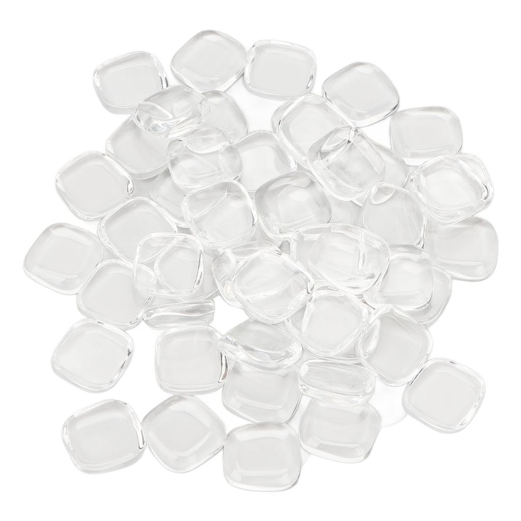 50 Pcs Nail Color Card Transparent Safe Glass Square Toe Nail Polish Color Display Card