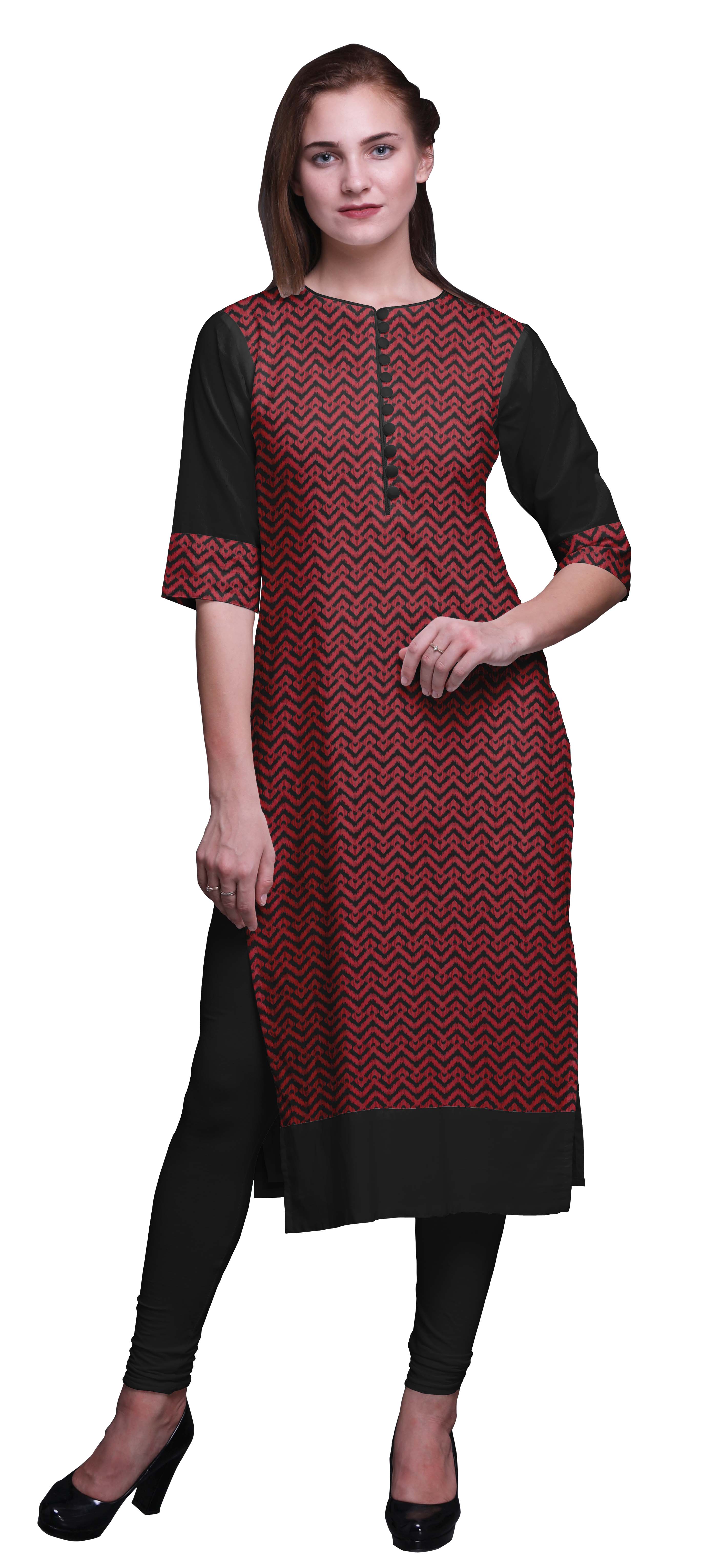 

Bimba Straight Tunic Dresses For Women PrintedA KurtiA Summer Kurta XXX-Large червоний