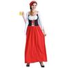 Women's Oktoberfest Costume Maid Skinny Long Dress Long Red Dress Stage Performance Clothing