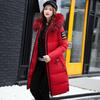 Women's Autumn And Winter Long Down Cotton Jacket With Large Down Collar And Thickened Large Size Cotton Jacket