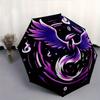1pc Purple Bird Art Fully Automatic Folding Portable Umbrella, 8 Iron Frames, Three-Fold Design, Suitable for All Seasons, Suitable for Outdoor U