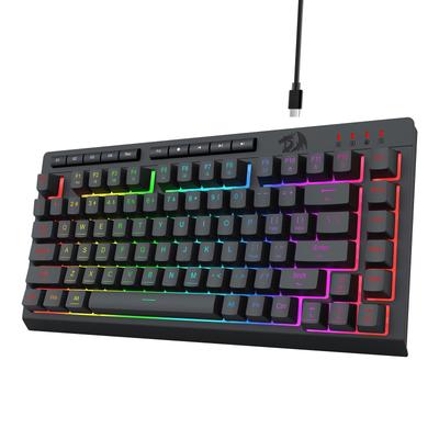 Redragon K524 RGB Herní Anglická Kompatibilní s Tichá 12 Makro RGB Černá Klávesnice, Drátová, USB-C, Rozložení, XBOX/PS5/PC, 75% Kompaktní, Membránová, Klávesy,