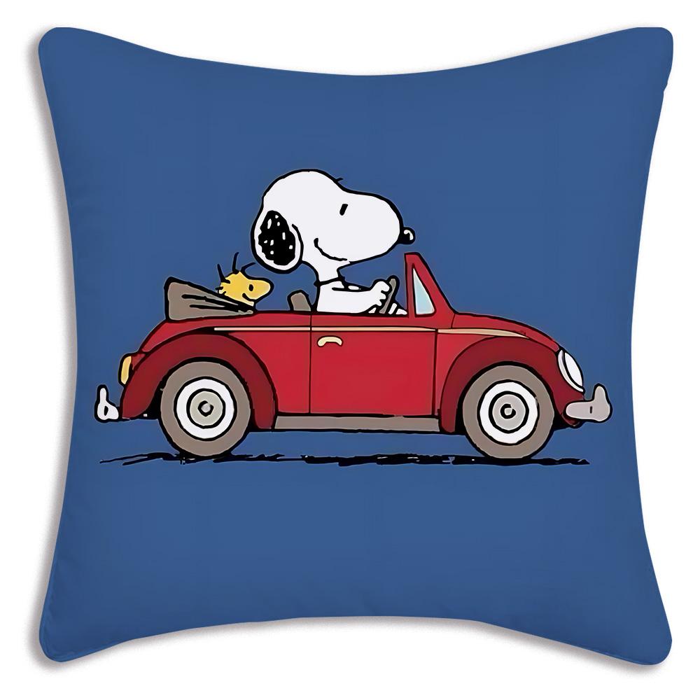 

Cute Cartoon SSnoopys Pillow Covers Cartoon Sofa Decorative Home Doublesided Printing Short Plush Cute Cushion Cover 66x66cm