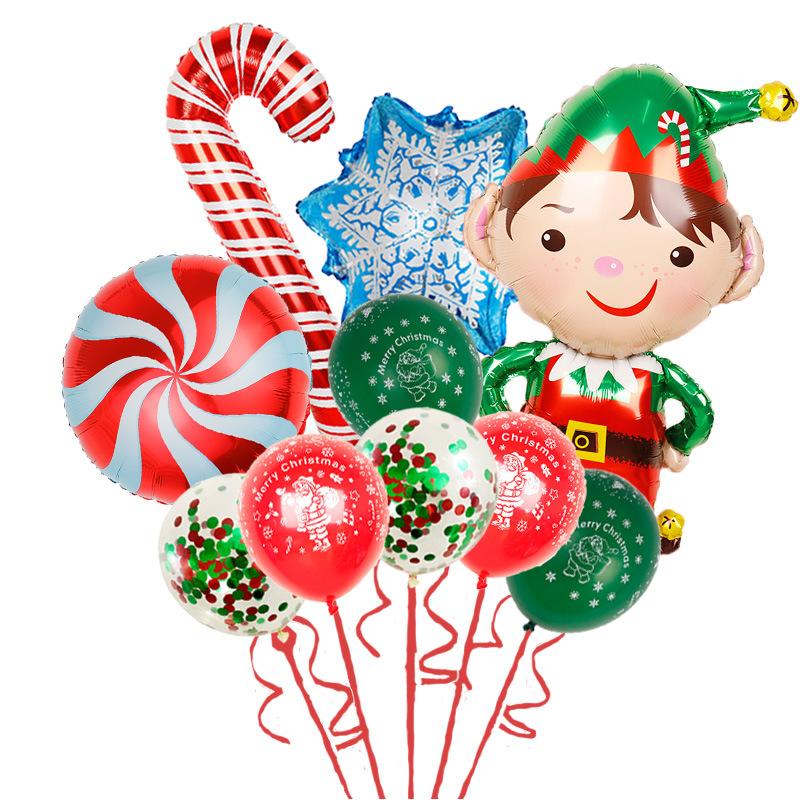 Weihnachtsballonanzug Weihnachtsmann Schneemann Elch Weihnachtsbaum DIY Weihnachts-Globos Kindergeschenke für Zuhause Neujahr 2024 Navidad Dekor