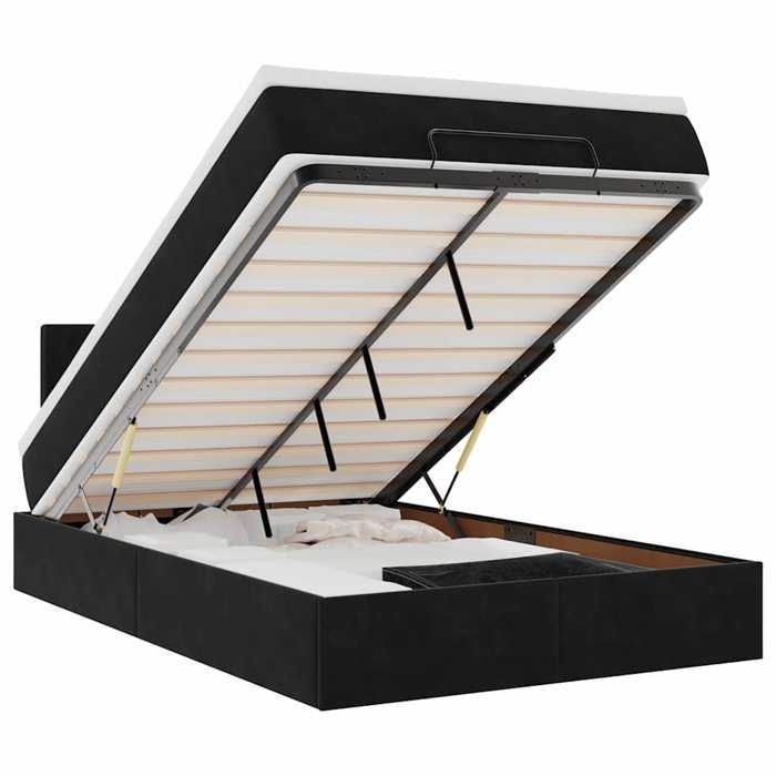 VidaXL Cadre de lit ottoman avec matelas noir 120x200 cm velours 3312760