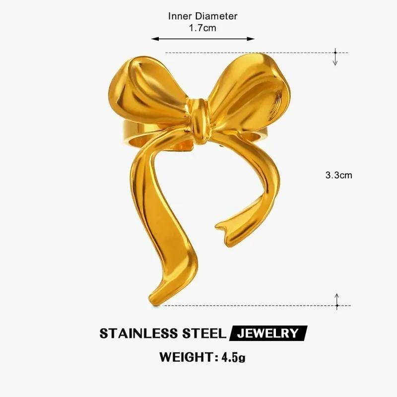 Geometric Stainless Steel Ring Teardrop Glossy Shape Minimalist Fashion Ring for Women  Everyday Commuter with Daily Wear