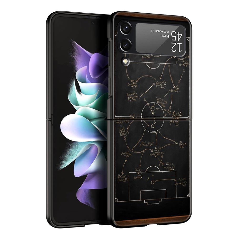 Football Basketball Tactical Board Hard PC Phone Case For Samsung Galaxy Z Flip 7 6 5 4 Black Cover For Galaxy Z Flip 3 Foldable