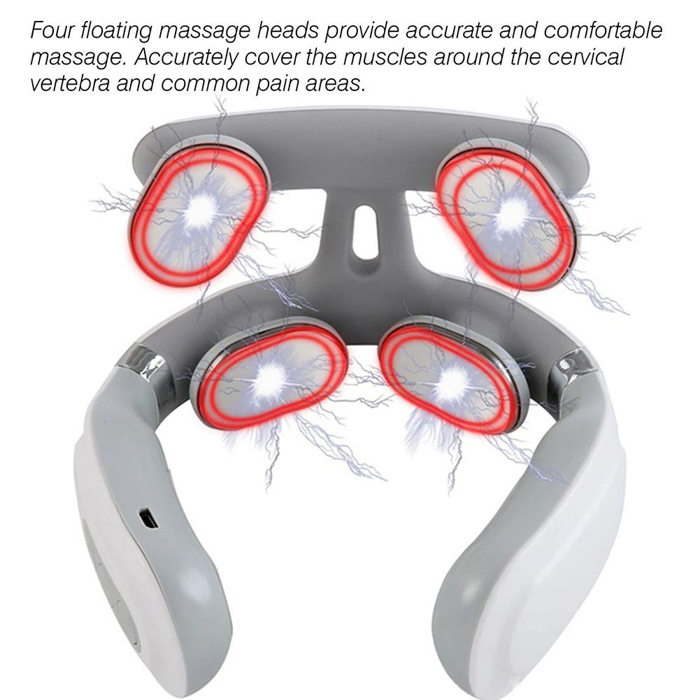 4-head Neck Massager USB Rechargeable Electric Neck Massager Relaxation Gifts for Women Men Dad Mom
