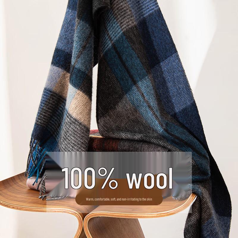 Women's Pure Wool Plaid Scarf/Shawl