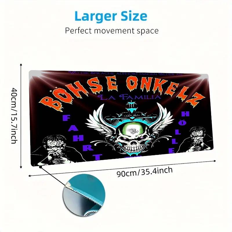 Böhse Onkelz Poster Farbe Mauspads Großes Gaming Tischkissen Rutschfestes Laptop Tablet Großes Mauspads XXL Matte Mini PC Spielmatte Mit Verriegeltem Rand