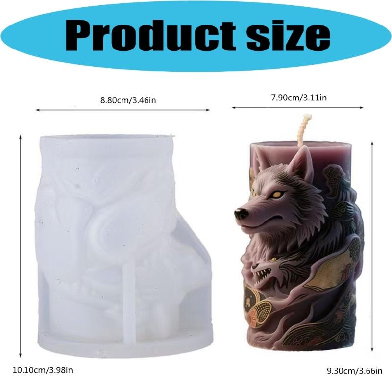 Forest Wolf Silicone Candle Mould For Handmade candlewax Creations And Soap Making Projects