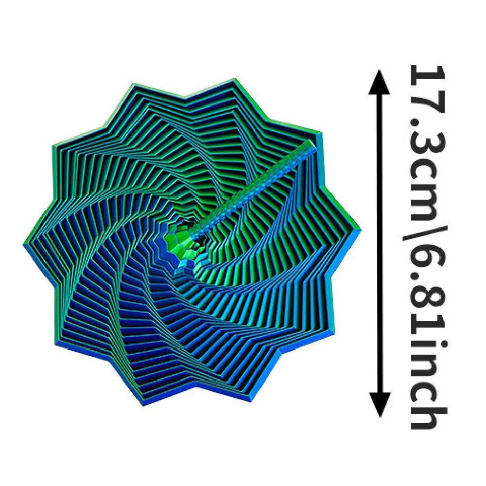 Visual Illusion Fractal Fidget Star Model 3D Printing Whirling Spiral Ornaments  Office/School
