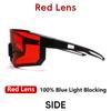 Red Lens 100% Blue Light Blocking Glasses Black Large Frame Anti Eyestrain for Gaming Computer Sleep Eye Protection 5