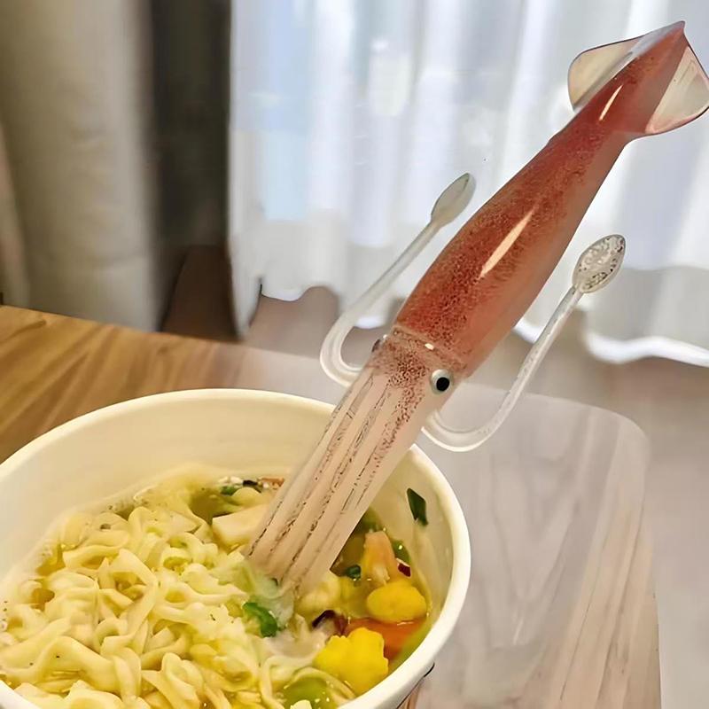 1/2 Stück Lustige Tintenfisch Sepia Gabel Obstbecher Nudelteller Gabel Instantnudelgabeln Bento-Mittagessen Gabeln Lebensmittelpicker Zahnstocher