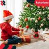 KOTARBAU® Metal Christmas Tree Stand with Water Container, Wrapped, Decorative, Red, 52 x 23 cm