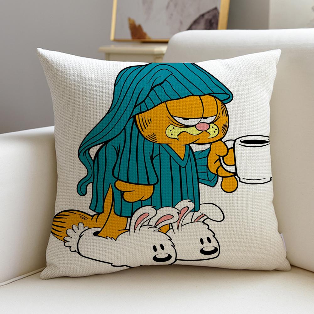 Cartoon GarfieldS Cushion Cover Pcs Soft Decorative Square Cushion Covers x x Pillowcases for Sofa Couch Home Bedroom