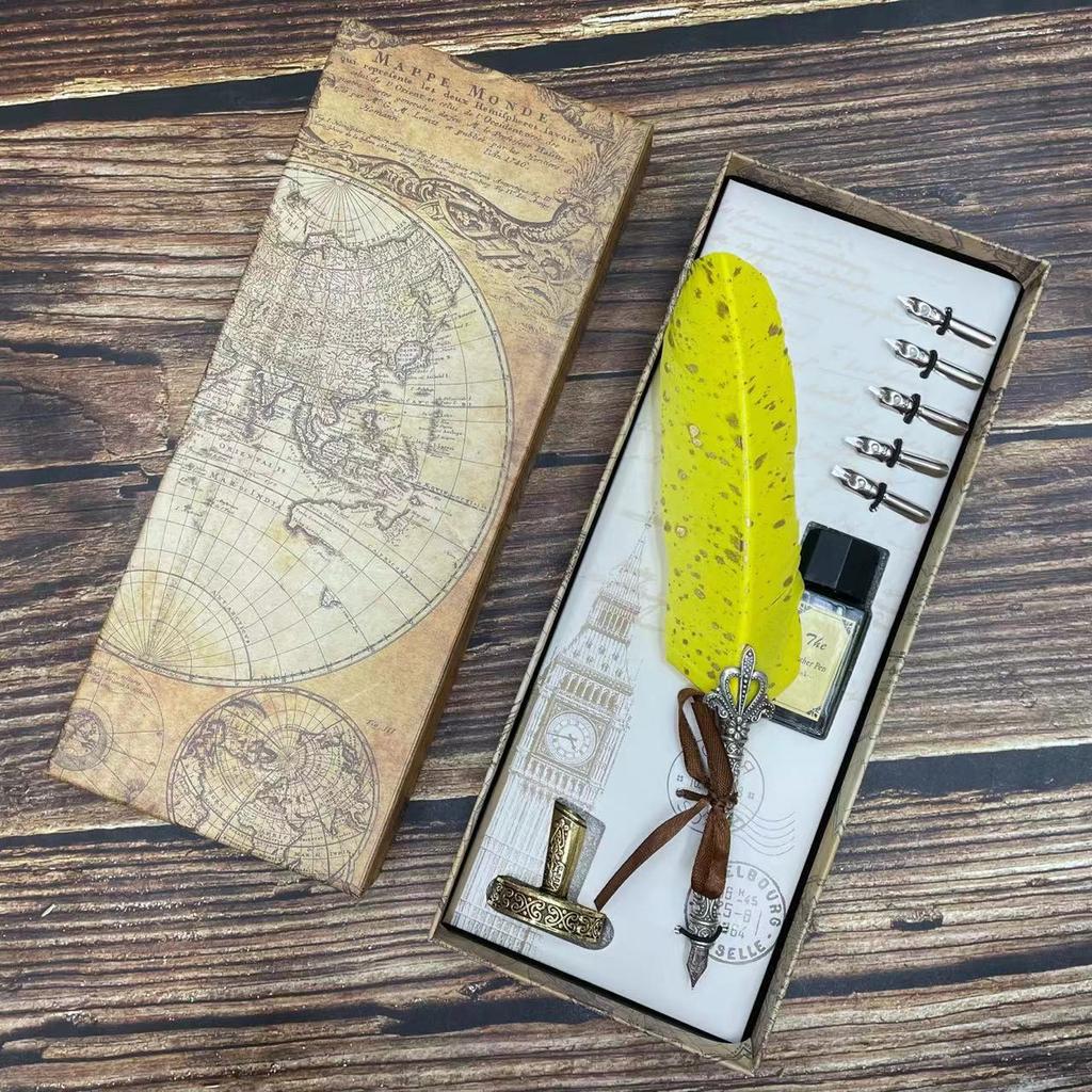 Creative Retro Quill, Available For Direct Sale, Crown Accessory Quill With Base