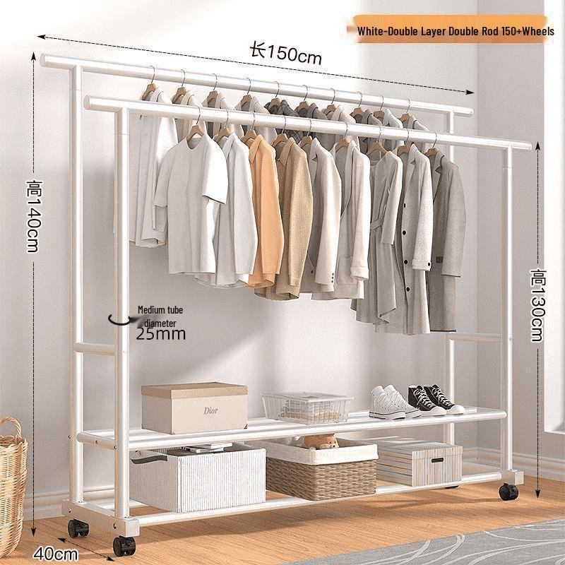 Multi-Functional Clothes Rack: Standing Drying & Coat Hanger for Bedroom, Dorm, or Balcony.