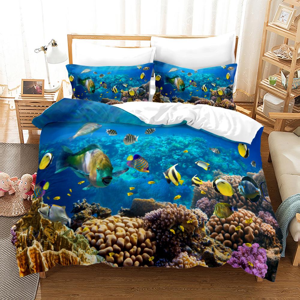 

3D трехкомпонентный пододеяльник Underwater World Series, домашний текстиль 135*200