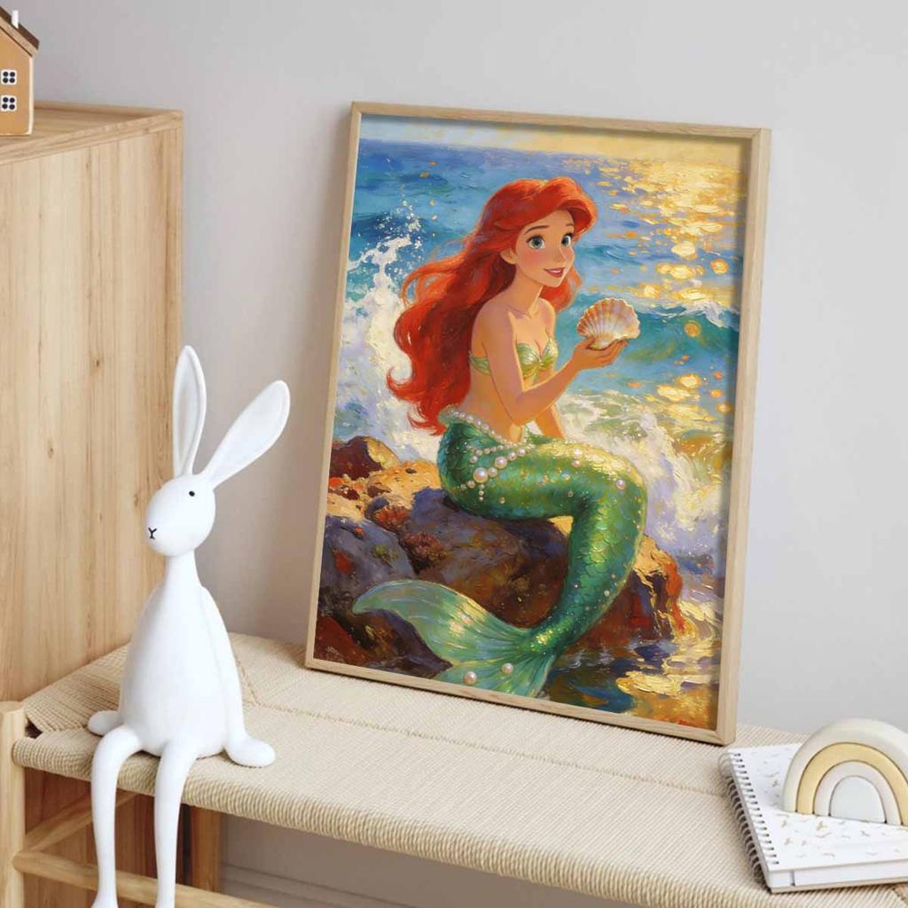 Disney Little Mermaid Diamond Paint Art Kit Mosaic Painting Diamond Art Home Room Decor Gift