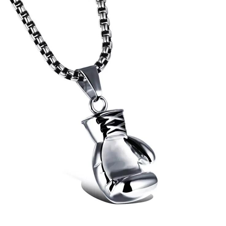 Men's Domineering Personalized Boxer Gloves Pendant Necklace - Stainless Steel Fitness Jewelry