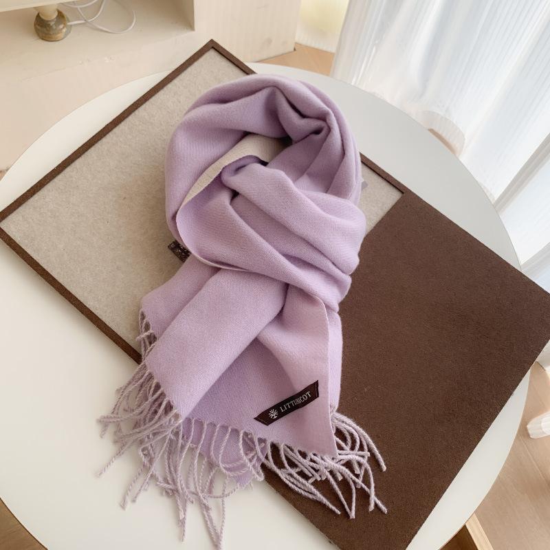

Solid Color Scarf A Simple and Versatile Korean Long Shawl for Women in Winter and Earth Toned Neck 200*70cm