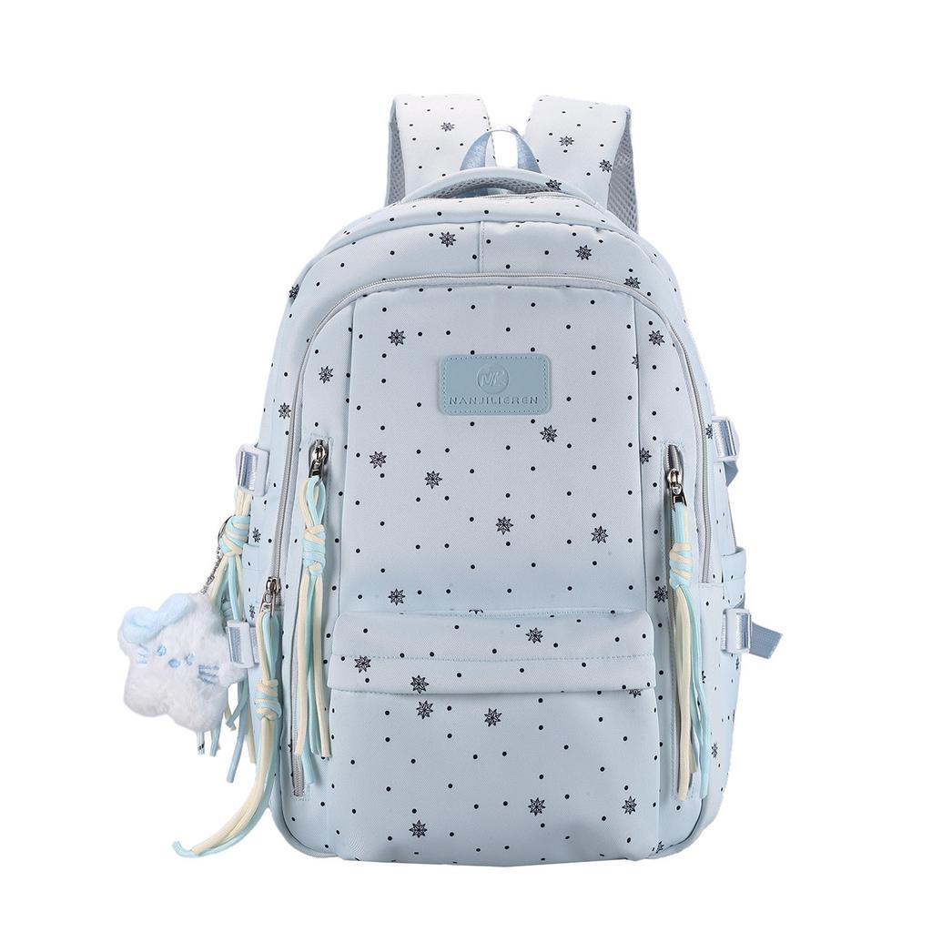 Schoolbag new high-value schoolbag for girls, cute and sweet for junior high school students, light and large-capacity backpack.