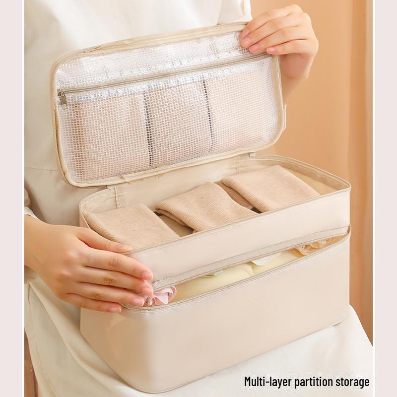 Two-Layer Travel Organizer for Underwear, Socks, Bras, and Accessories