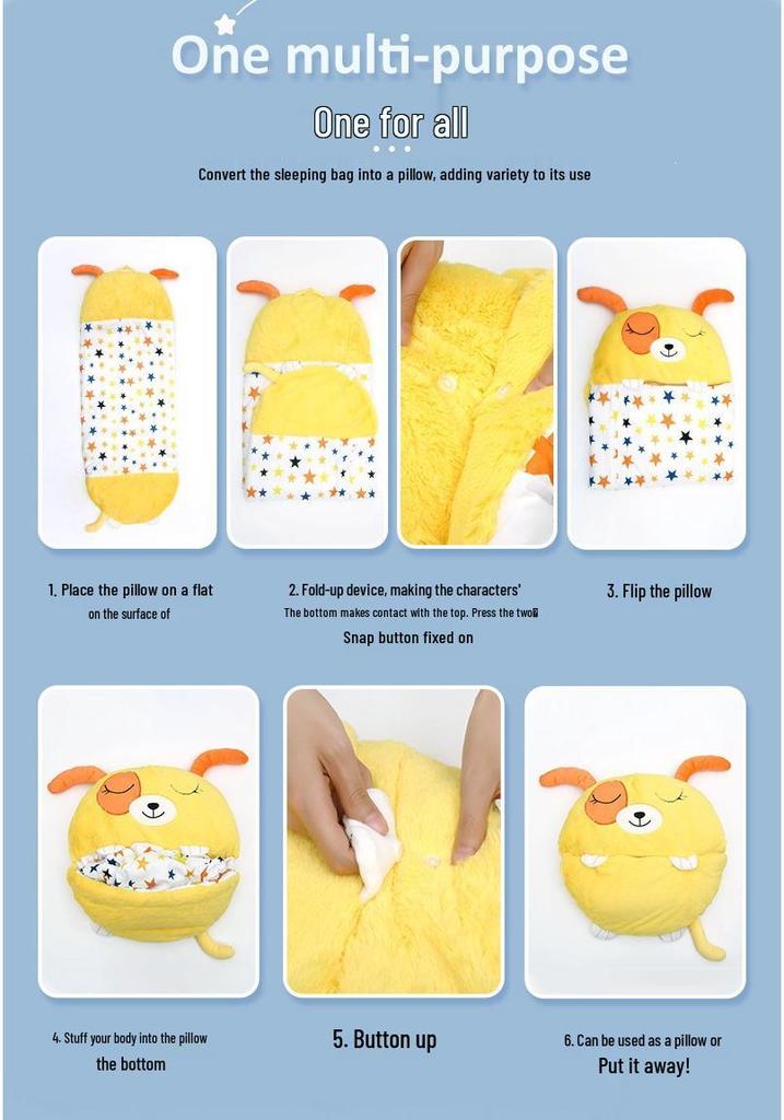 Unicorn Pajamas & Sleeping Bag: Plush Pet Pillow & Anti-Kick Nap Blanket for Kids