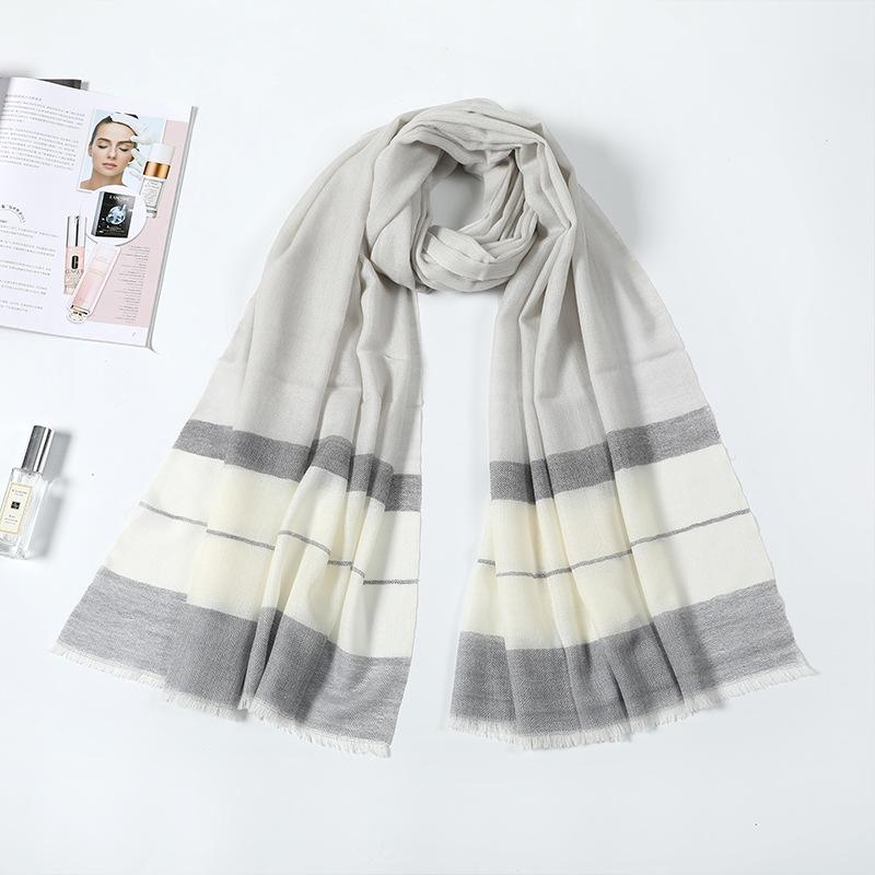 

New autumn and winter shawl versatile fashion color matching plaid warm knitted scarf wool scarf women