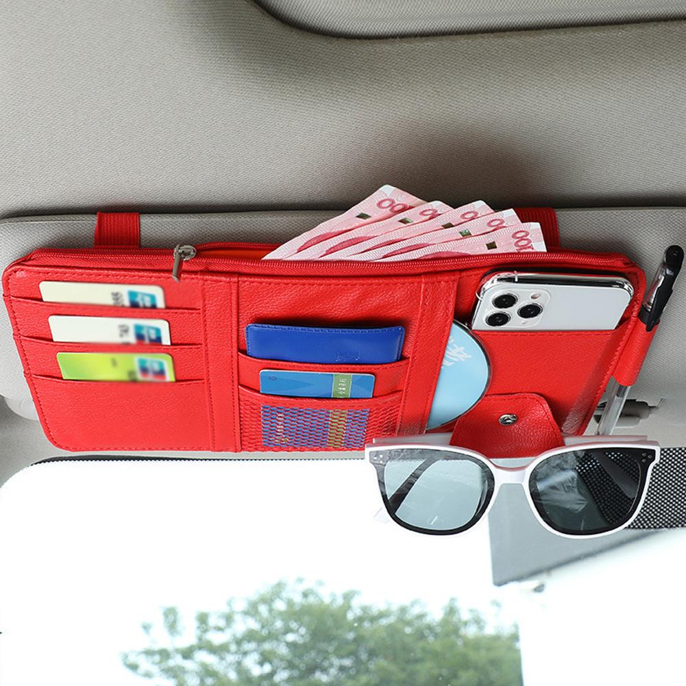 Car Sun Visor Organizer Sunglasses Clip Visor Organizer Sunglasses Holder Hanger Universal Car Interior Accessories