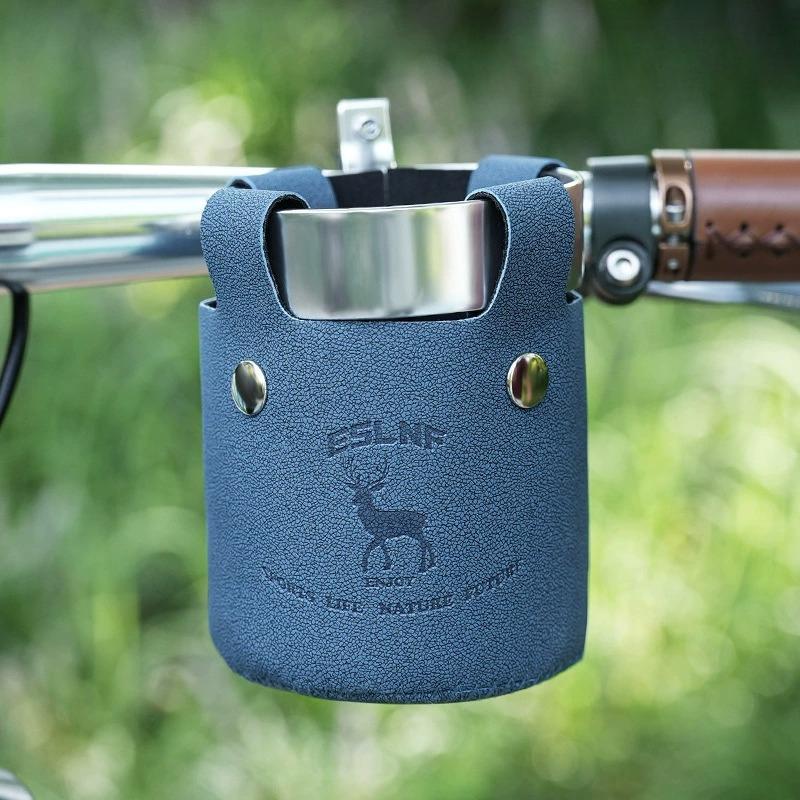 

Metal Clamp Cycling Water Bottle Cage Leather Material Portable Cycle Cup Holder Aluminum Handlebar синій